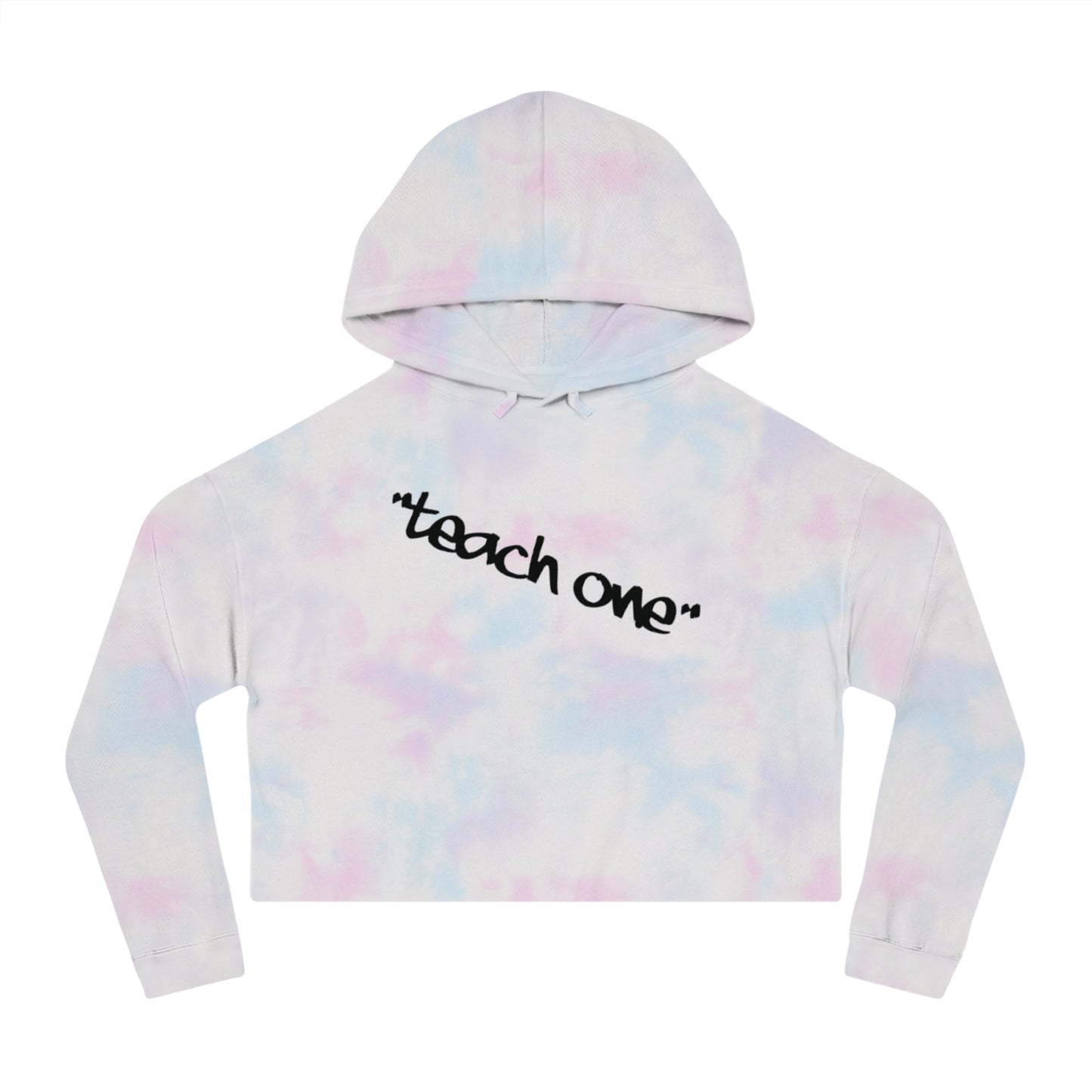 Cropped Hooded Sweatshirt - Teach One, Trendy Hoodie, Casual Wear, Gift for Her, Streetwear, Comfortable Outfit