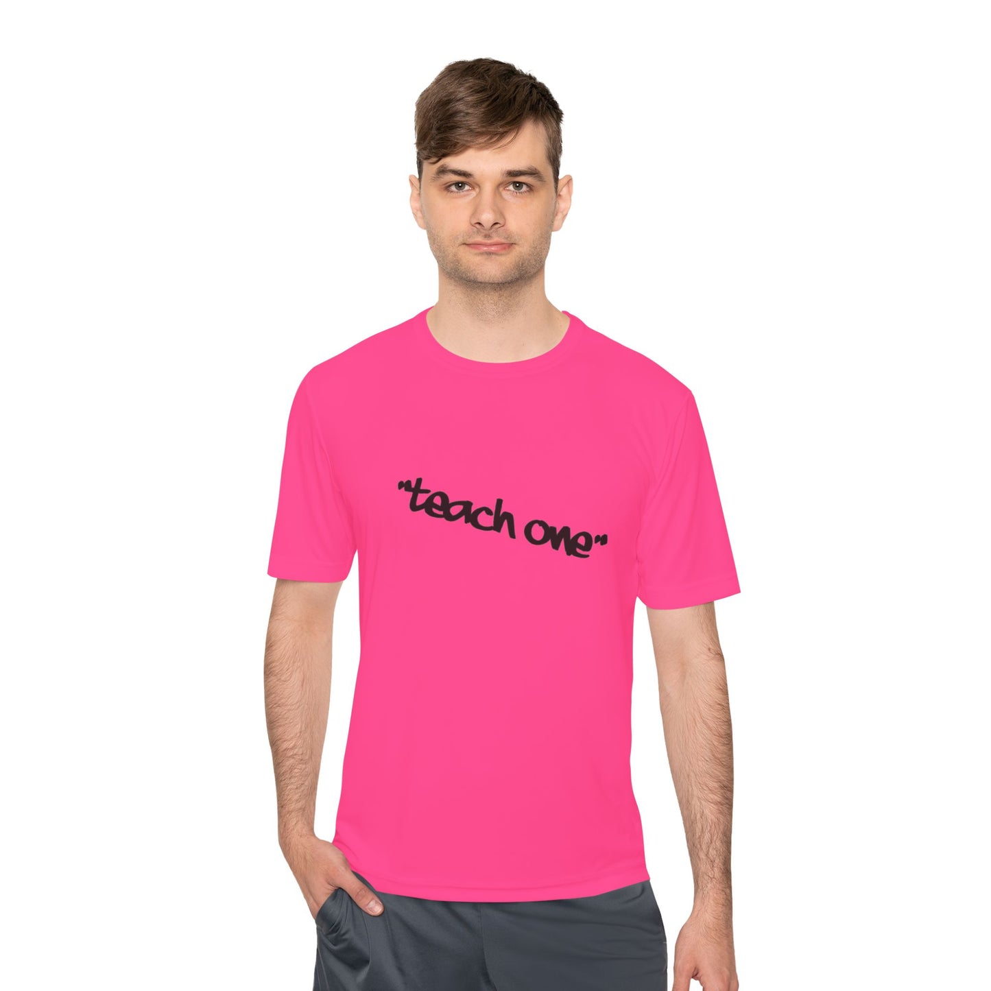 Unisex Moisture Wicking Tee - 'Teach One' Activewear, Fitness Shirt, Gift for Teachers, Athletes, Casual Wear, Workout Top