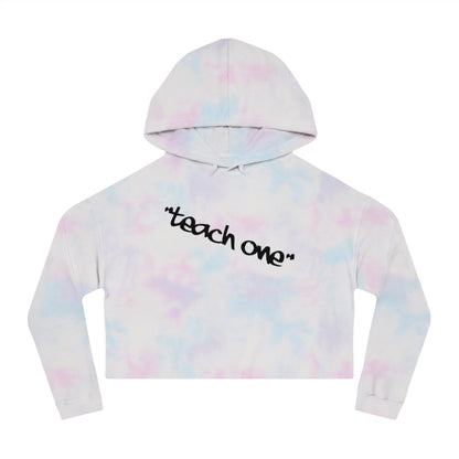Cropped Hooded Sweatshirt - Teach One, Trendy Hoodie, Casual Wear, Gift for Her, Streetwear, Comfortable Outfit