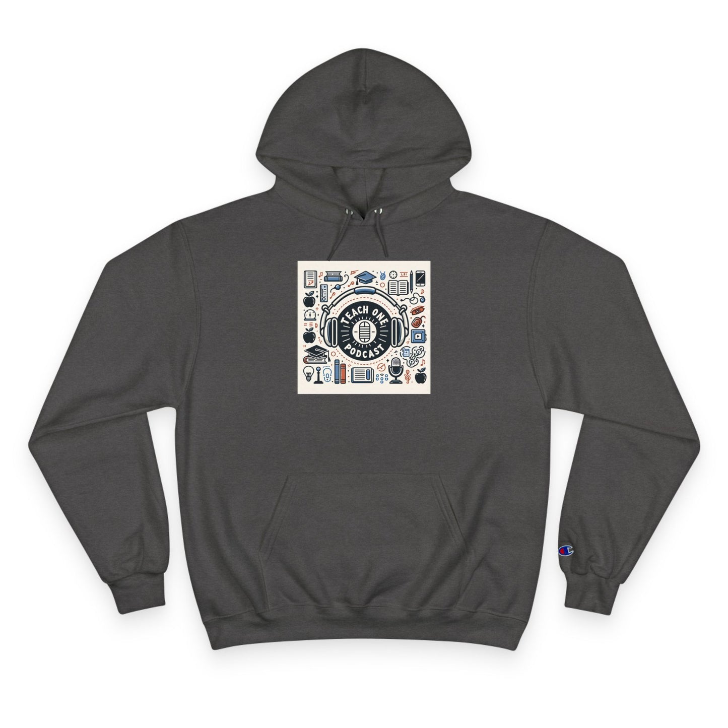 Retro-Inspired Champion Hoodie, Cozy Streetwear, Perfect Gift for Music Lovers, Unisex Casual Wear, Vintage Style Sweatshirt