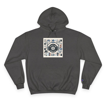 Retro-Inspired Champion Hoodie, Cozy Streetwear, Perfect Gift for Music Lovers, Unisex Casual Wear, Vintage Style Sweatshirt