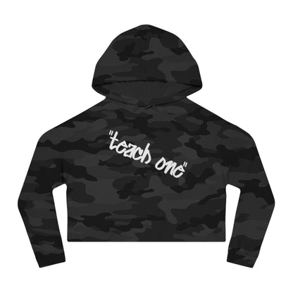 Cropped Hooded Sweatshirt - Teach One, Trendy Hoodie, Casual Wear, Gift for Her, Streetwear, Comfortable Outfit