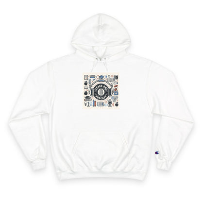 Retro-Inspired Champion Hoodie, Cozy Streetwear, Perfect Gift for Music Lovers, Unisex Casual Wear, Vintage Style Sweatshirt