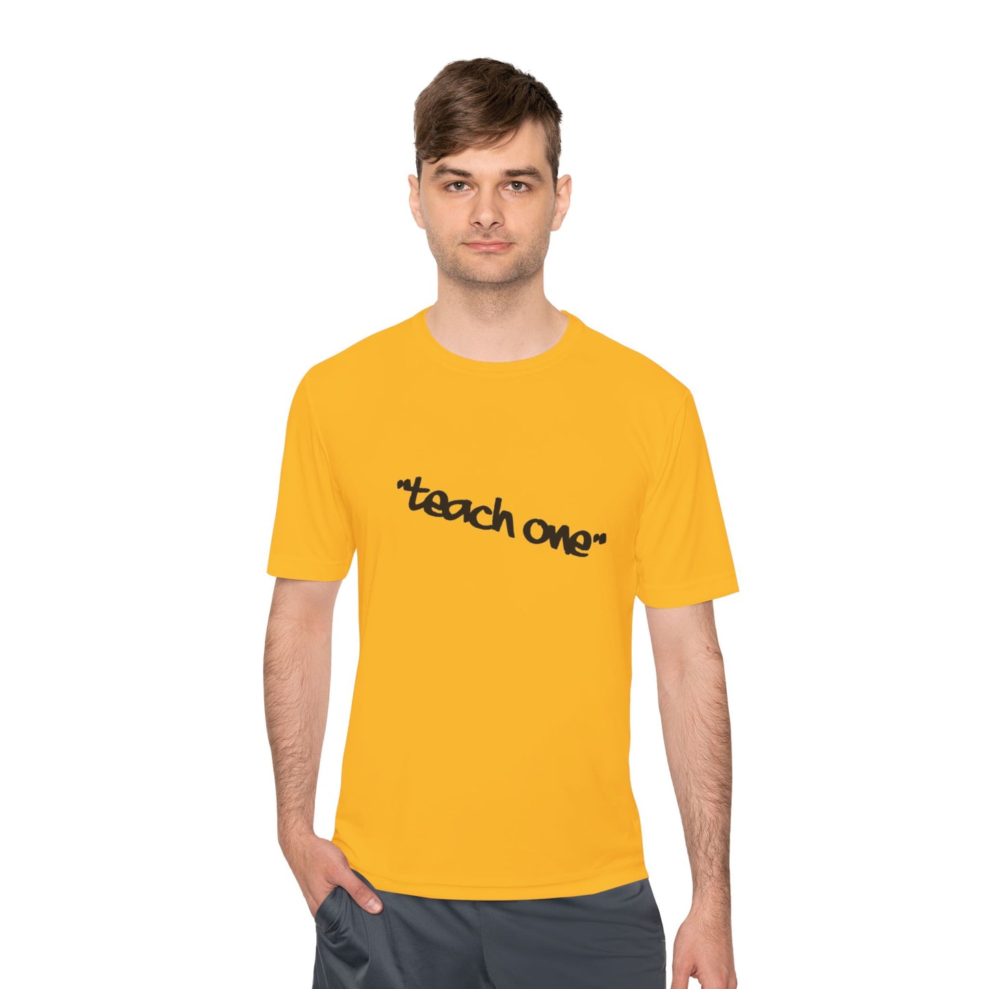 Unisex Moisture Wicking Tee - 'Teach One' Activewear, Fitness Shirt, Gift for Teachers, Athletes, Casual Wear, Workout Top