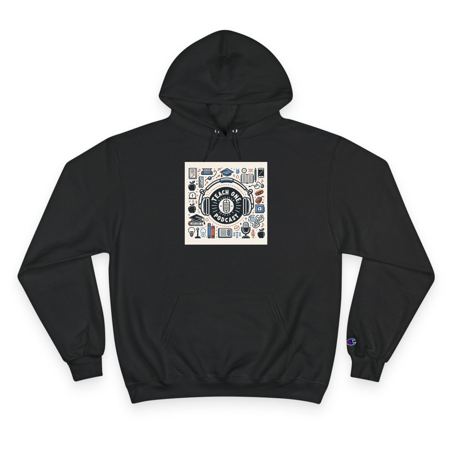 Retro-Inspired Champion Hoodie, Cozy Streetwear, Perfect Gift for Music Lovers, Unisex Casual Wear, Vintage Style Sweatshirt