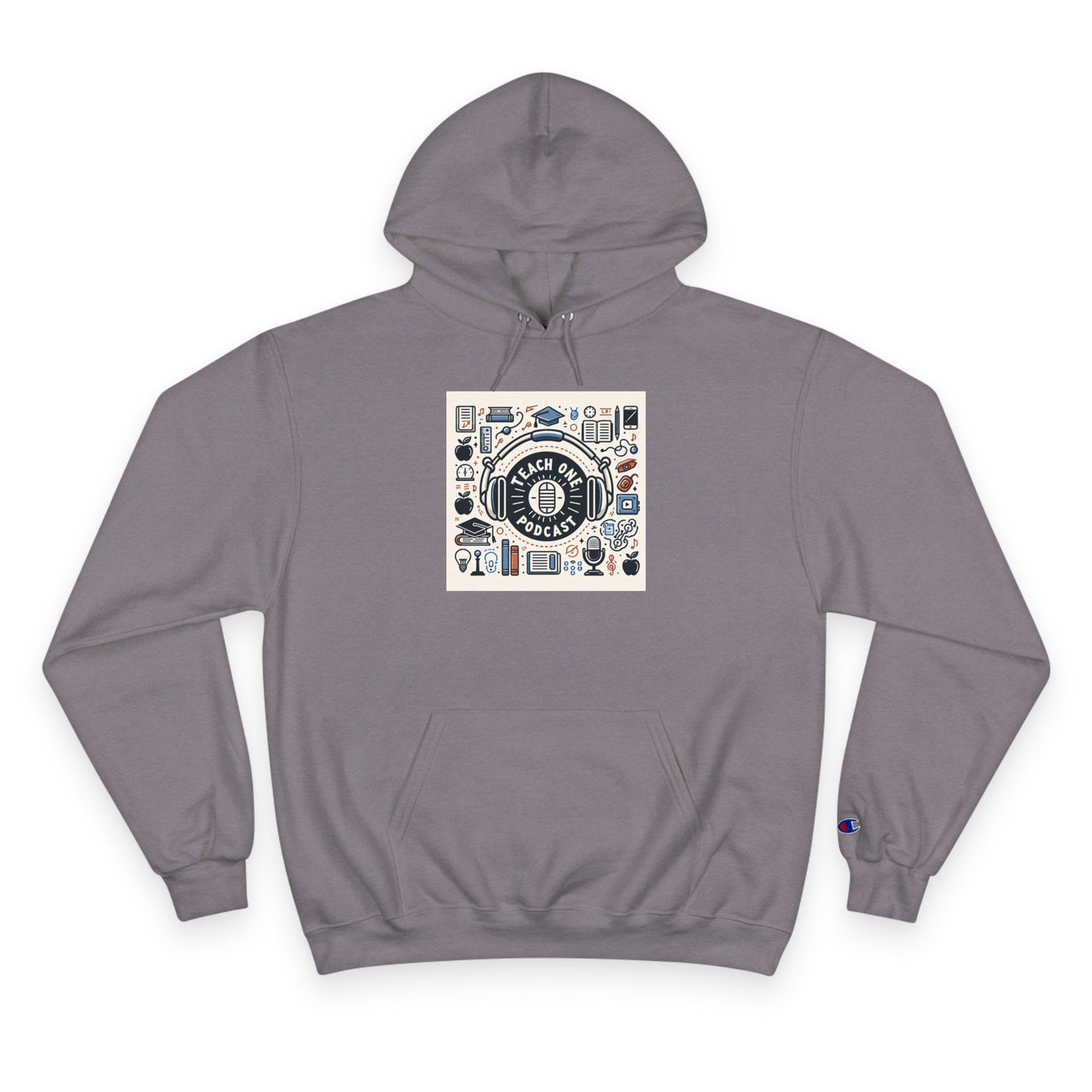 Retro-Inspired Champion Hoodie, Cozy Streetwear, Perfect Gift for Music Lovers, Unisex Casual Wear, Vintage Style Sweatshirt