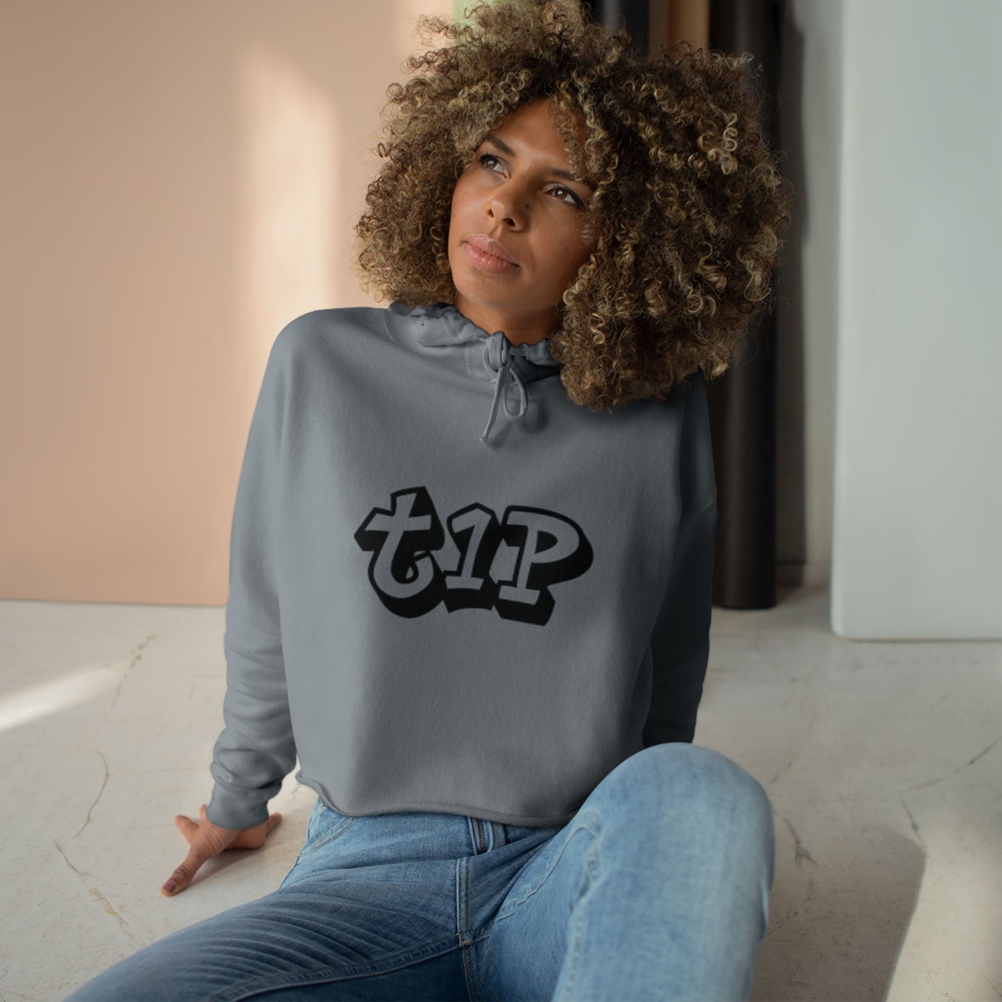 Urban Chic Crop Hoodie with Graphic Print, Trendy Streetwear, Gift for Youth, Casual Style, Comfortable Fashion